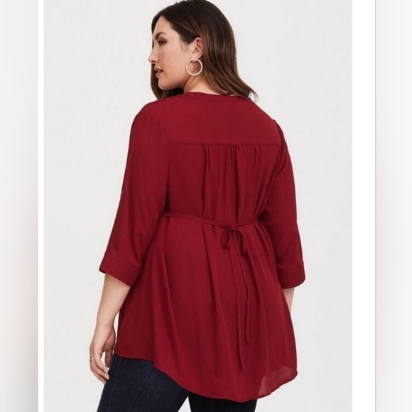Torrid Red Tie-Back Tunic - Picture 2 of 3